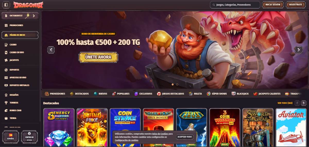 Dragonia está en la lista de mejores casinos online nuevos
