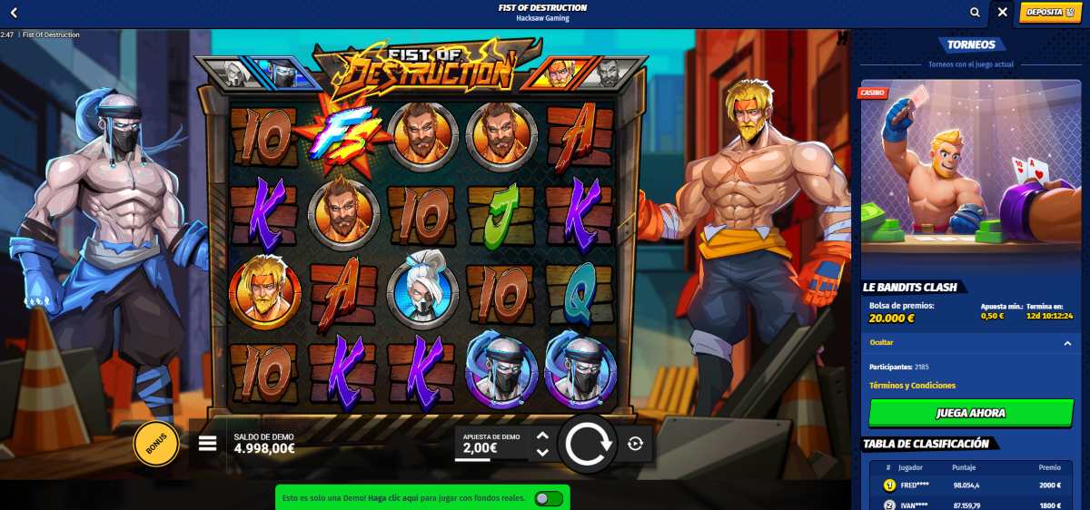 Top 3 de los mejores casinos para jugar Fist of Destruction hoy -Big Clash