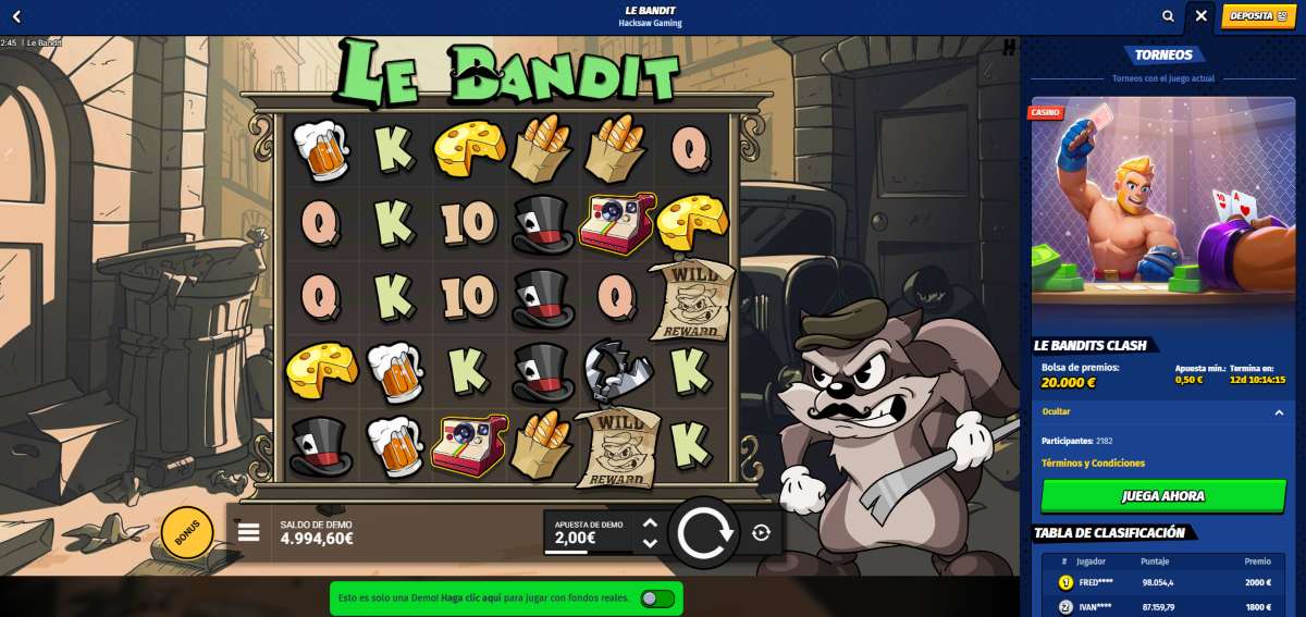 Le Bandit, una vieja slot que no pasa de moda para jugar en Big Clash