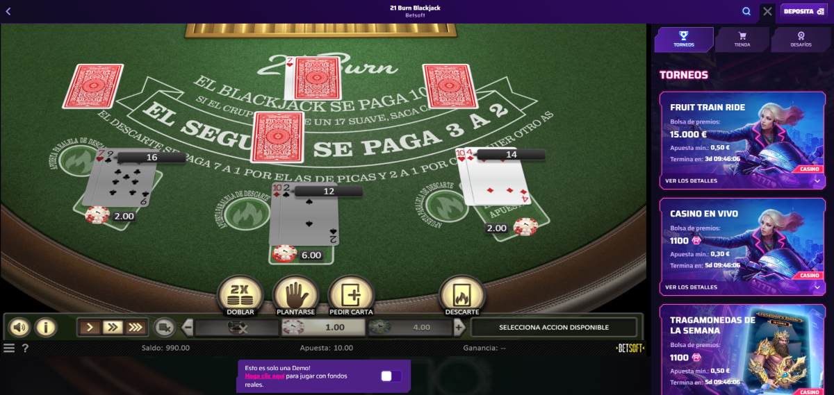 Roby Casino dispone de toda una selección de juegos blackjack