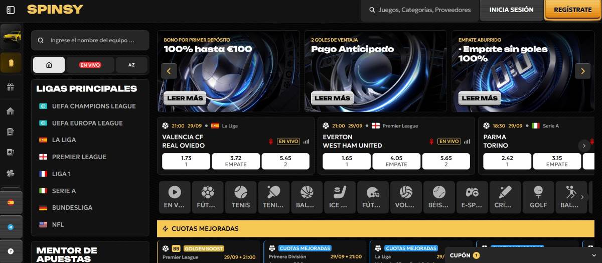 Spinsy es la mejor opción para hacer apuestas Barcelona vs Real Madrid