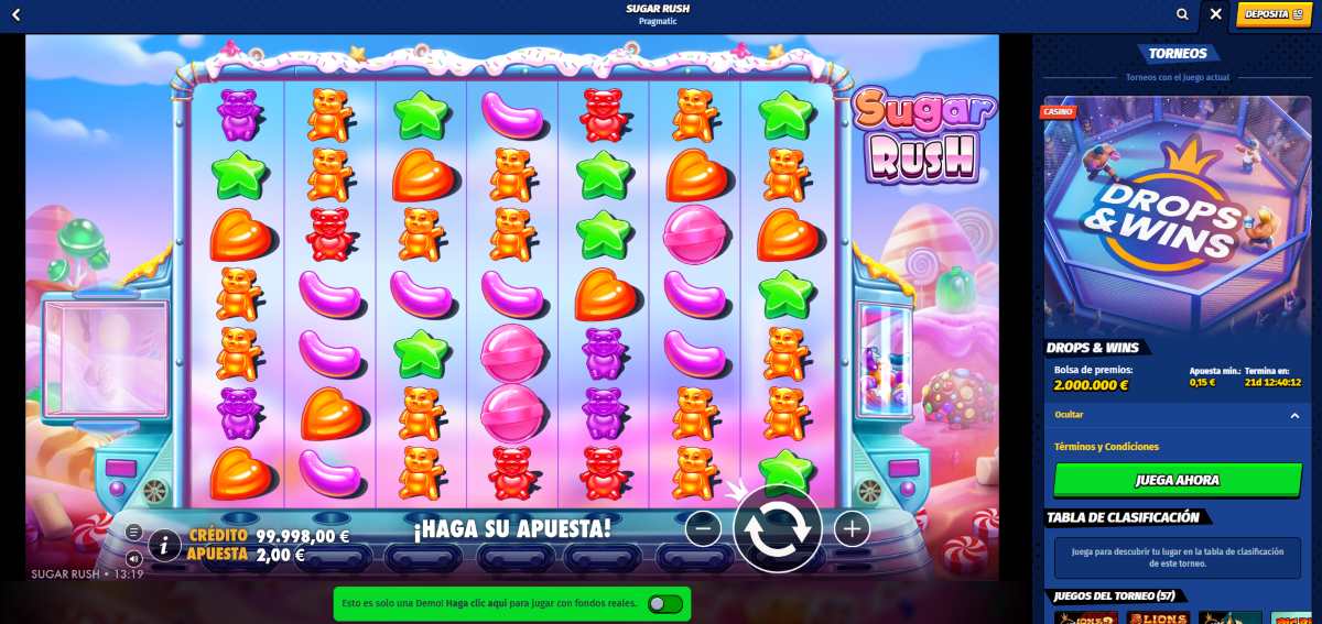 Juega al la Slot Sugar Rush en Big Clash, uno de los mejores operadores del momento.