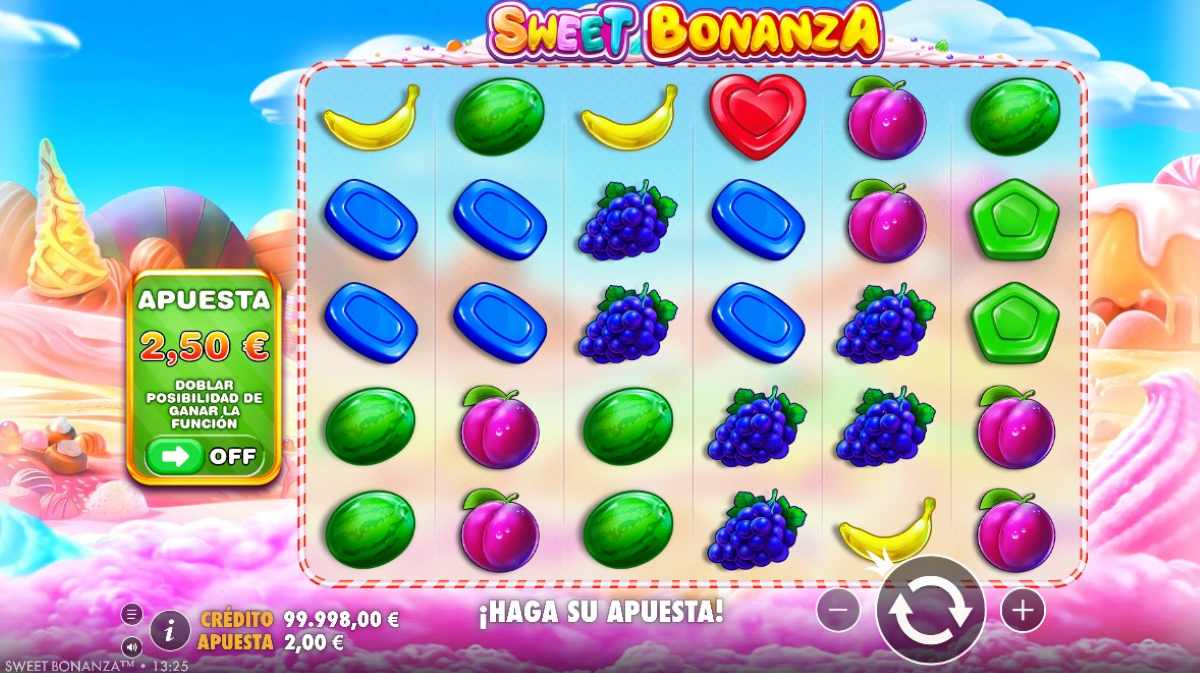 Prueba la slot sin dinero real Sweet Bonanza para jugar ilimitadamente
