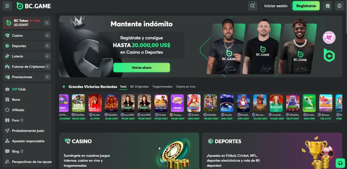 BC.Game ofrece uno de los mejores bonos deportivos con criptomonedas