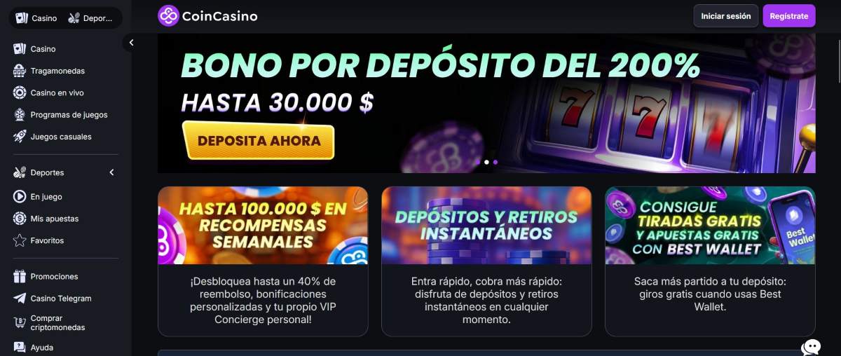 CoinCasino permite hacer apuestas con BTC y otras crypto