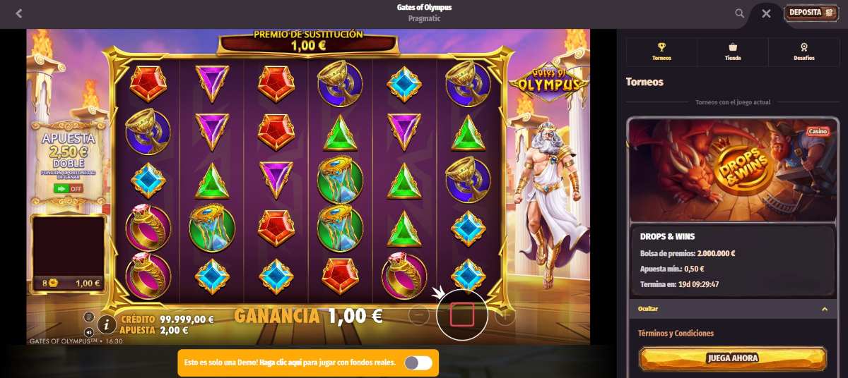 Dragonia incluye variantes de Gates of Olympus en su web