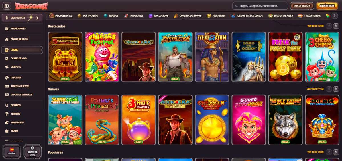 Dragonia - Top 3 de los mejores casinos para jugar a tragaperras online