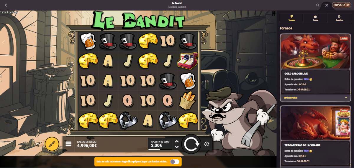 Le Bandit, una vieja slot que no pasa de moda para jugar en Dragonia