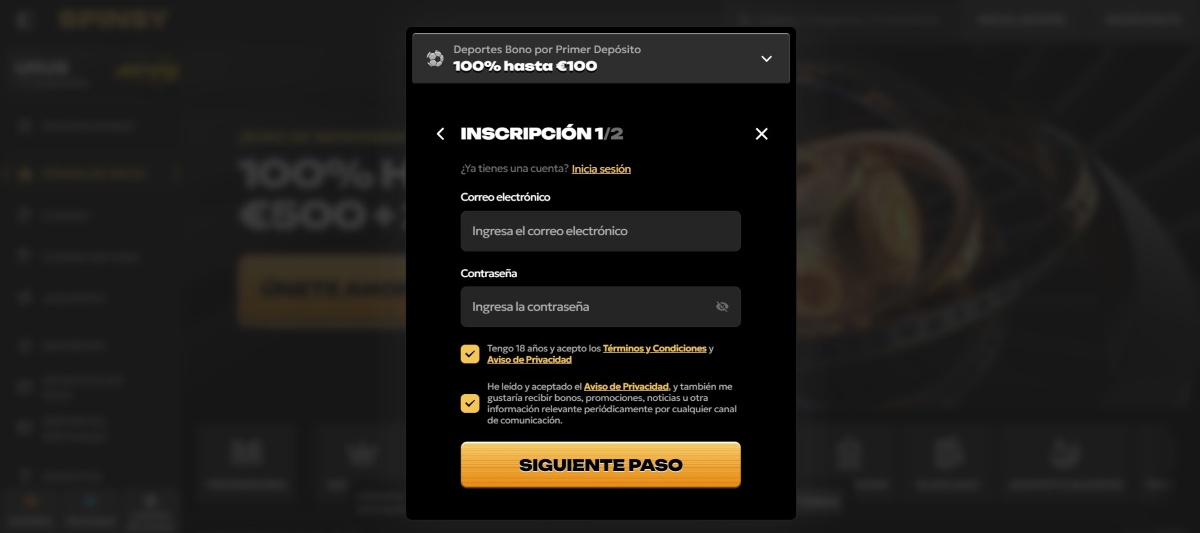 Casas de apuestas fuera de España como Spinsy admiten el registro anónimo