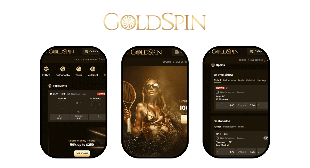 GoldSpin te deja disfrutar de tus deportes favoritos con solo un clic