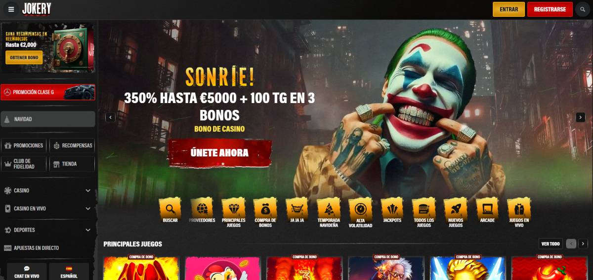Jokery permite crear una cuenta para jugar fuera de España