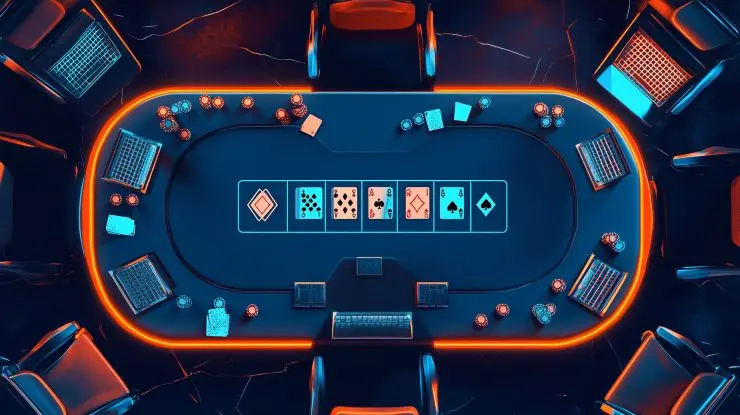 pokeripelin kulku pokeripöydässä