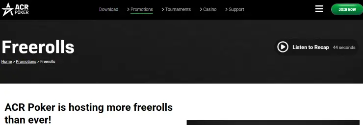acr poker freerollit