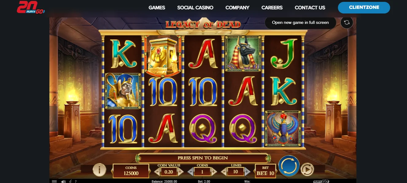 Legacy of Dead casino structures