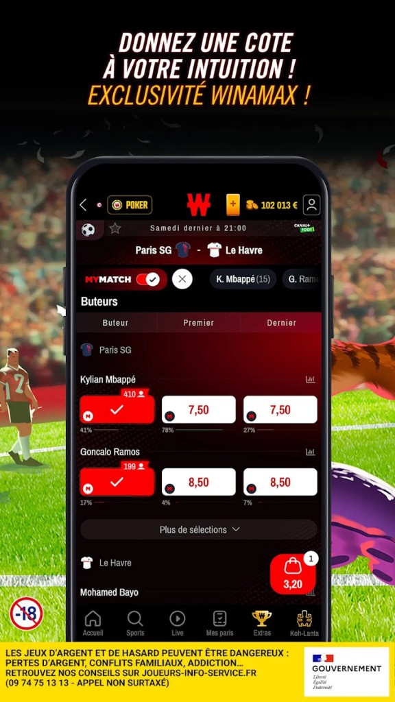 Winamax smartphone 
