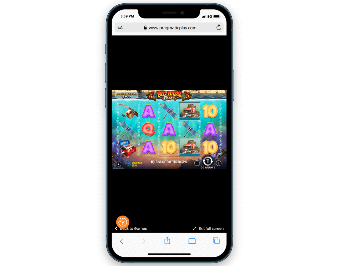 jouer big bass splash sur mobile