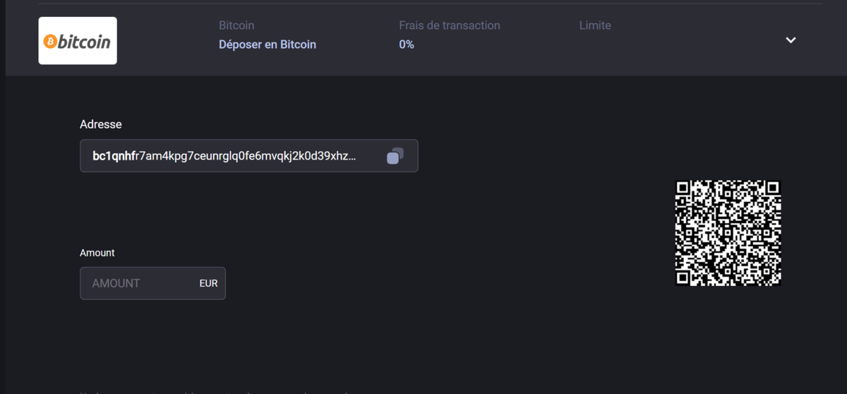 dépôt bitcoin casino