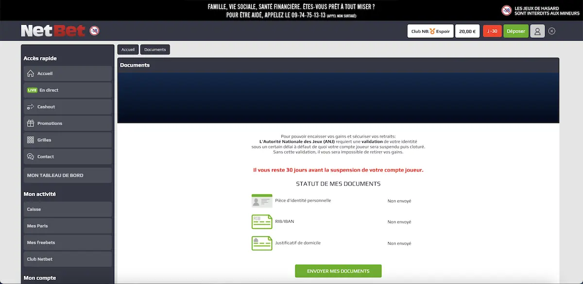 envoyer les documents KYC dans un casino en ligne