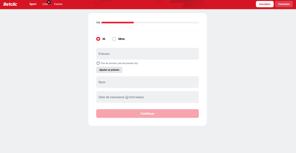informations personnelles betclic