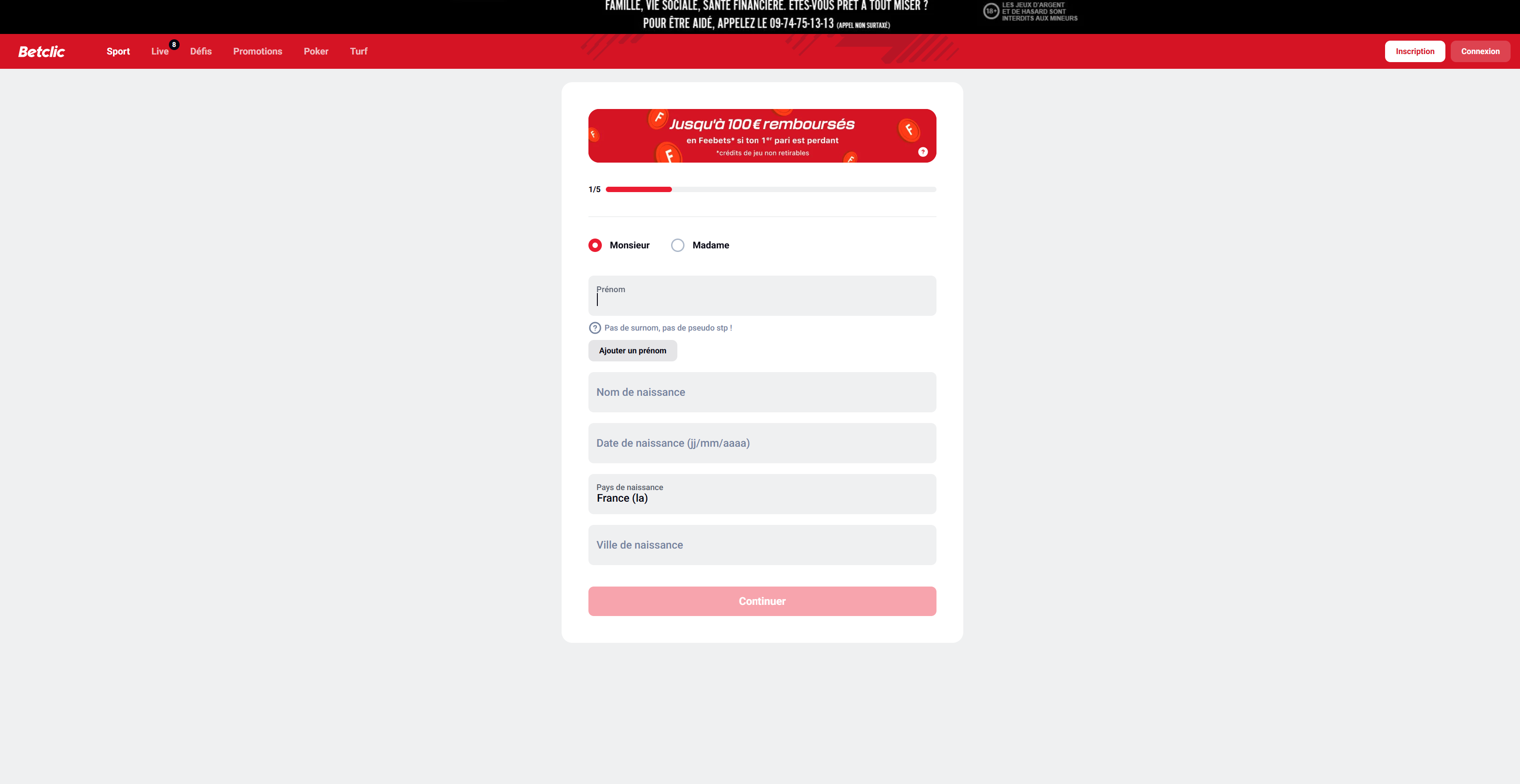 inscription betclic casino en ligne retrait immédiat