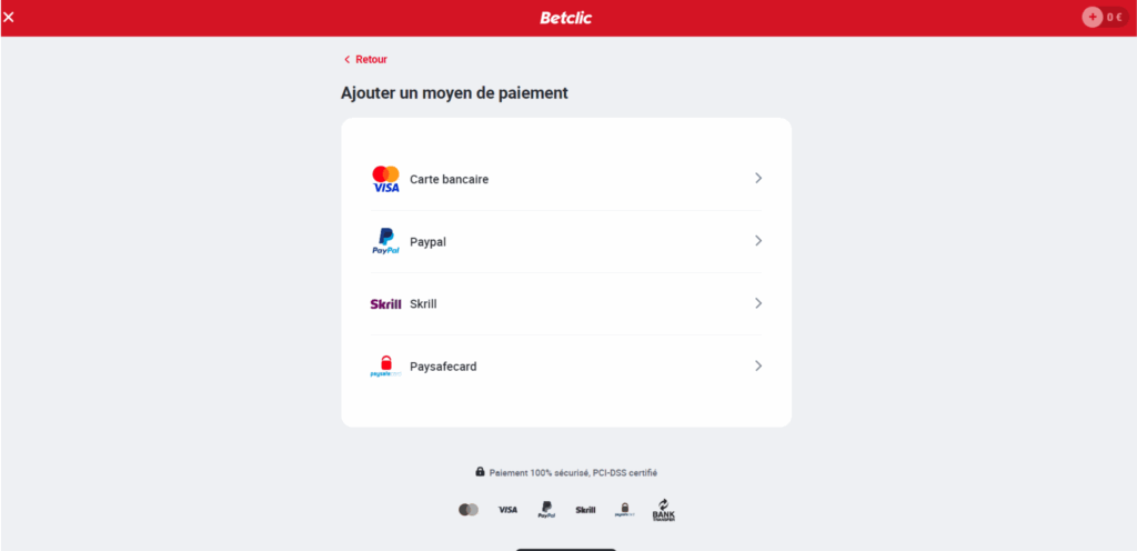 méthodes paiement retrait