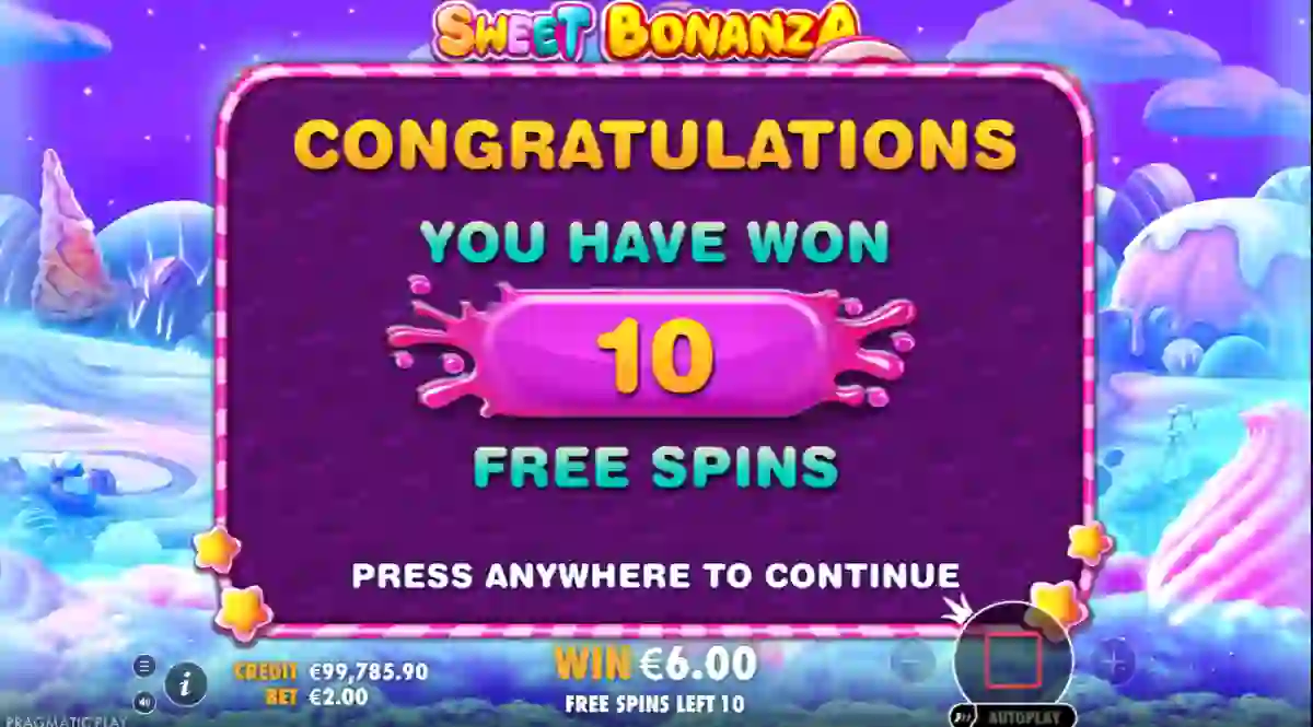 sweet bonanza free spins france