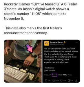 Un utilisateur attentif de Reddit repère un indice suggérant un nouveau trailer de Grand Theft Auto en novembre