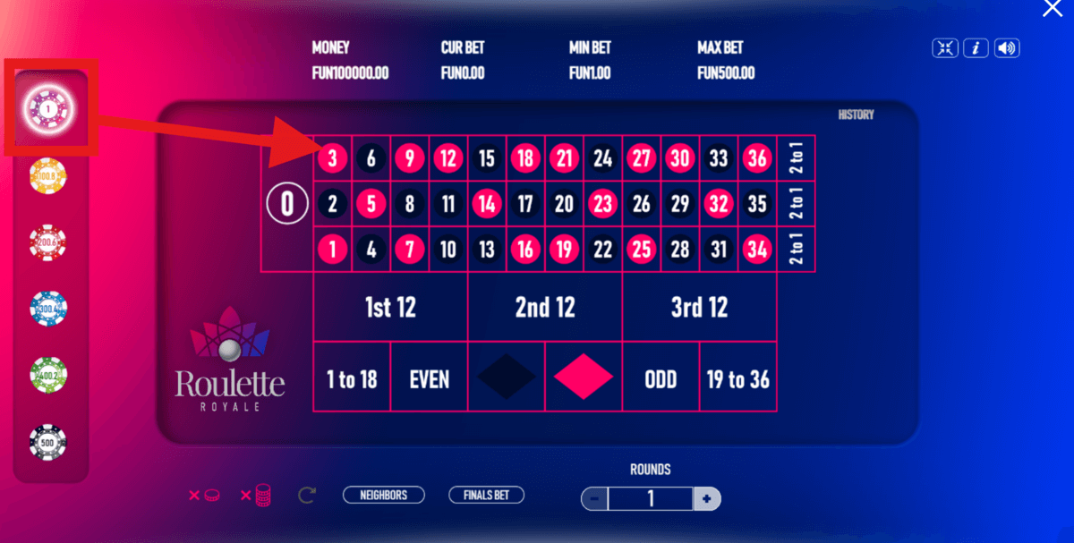 miser à la roulette en argent