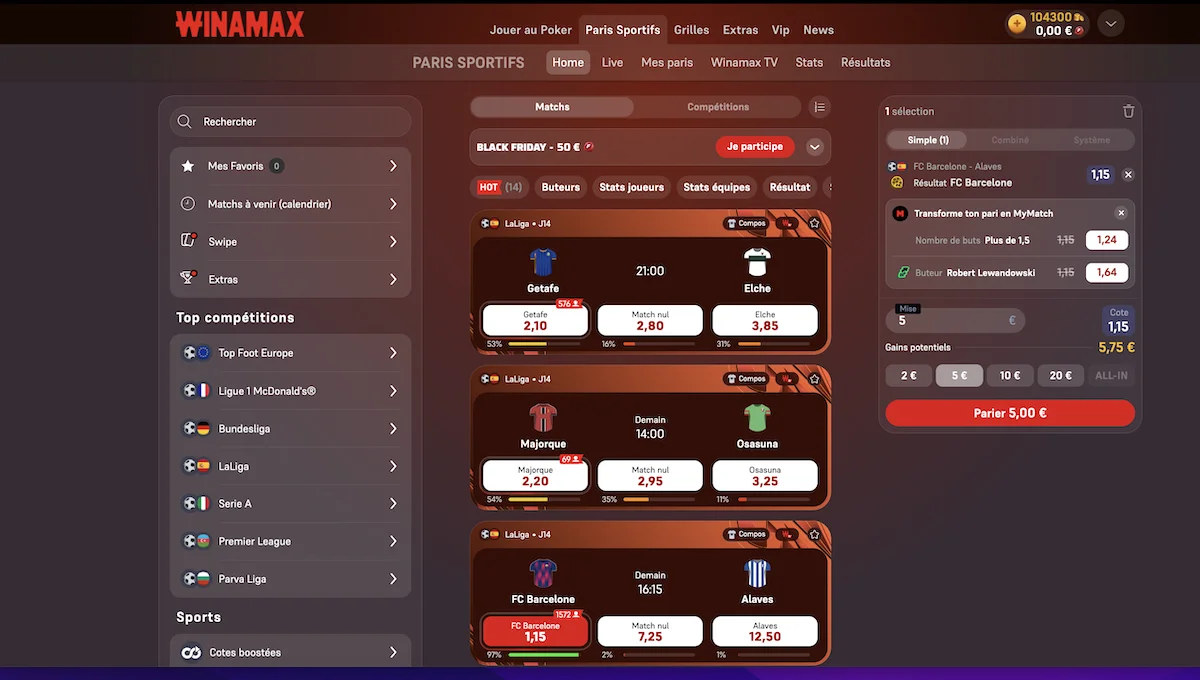 Pari sur Winamax meilleur bonus casino en ligne