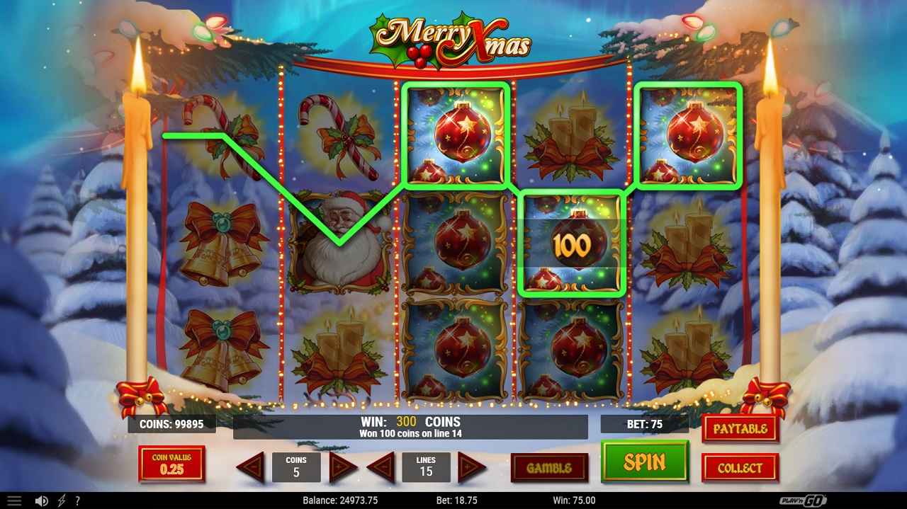 Merry Xmas machine à sous règles du jeu