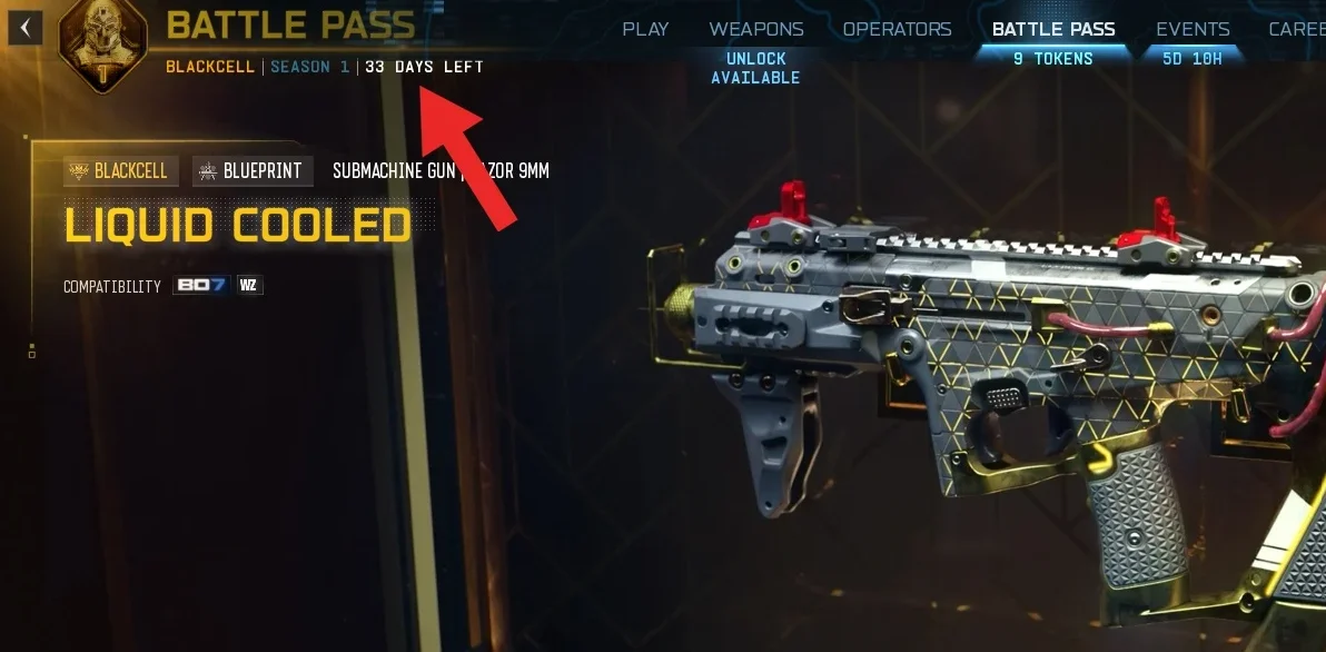 Minuteur du passe de combat indiquant la fin de saison