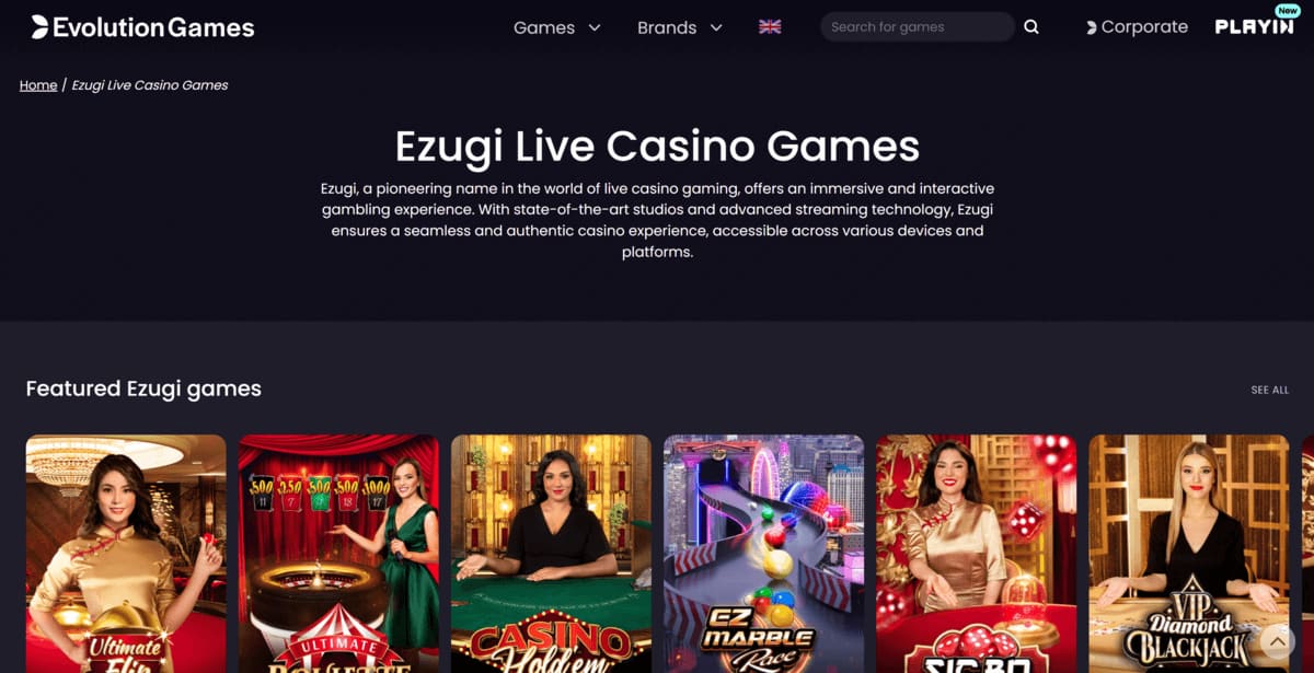 ezugi fournisseur de jeux de casino live