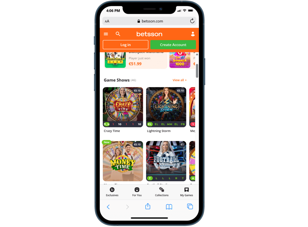 live casino sur mobile