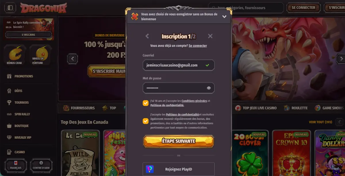 méthode inscription paris sportifs canada