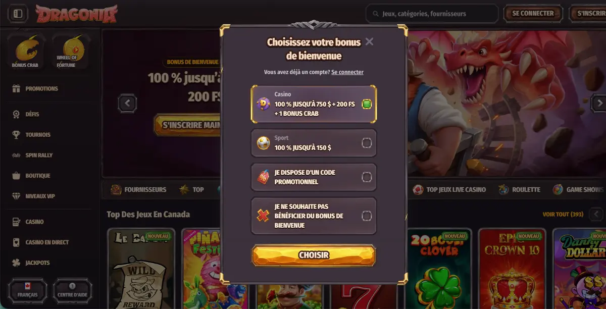 s'inscrire sur un bookmaker canada