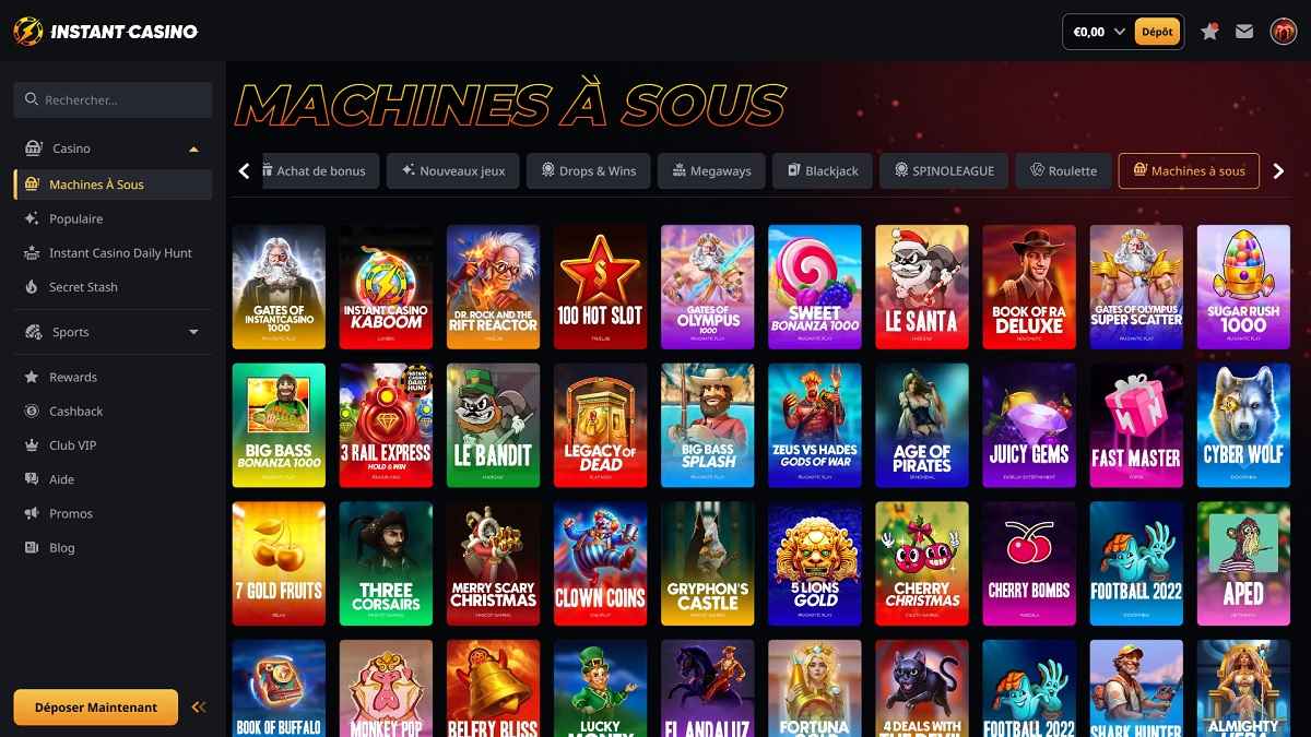 Machines à sous Instant Casino