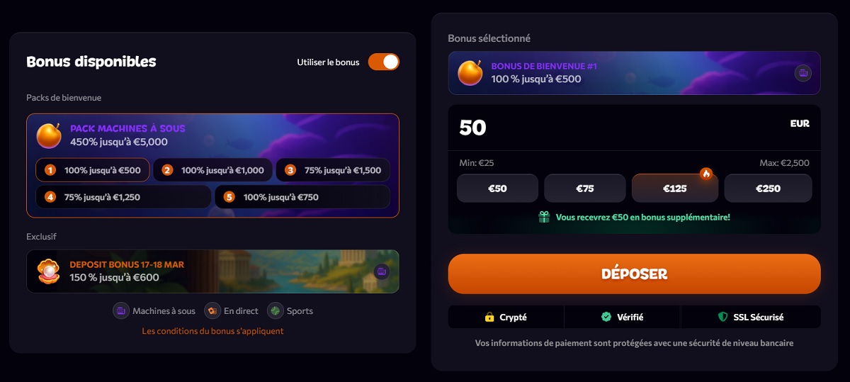 Profiter d'un bonus sur Aphrodite casino