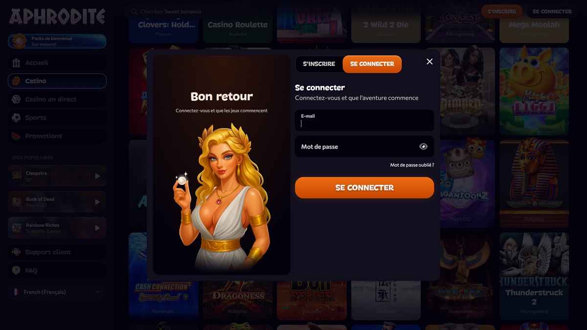Se connecter sur Aphrodite Casino_