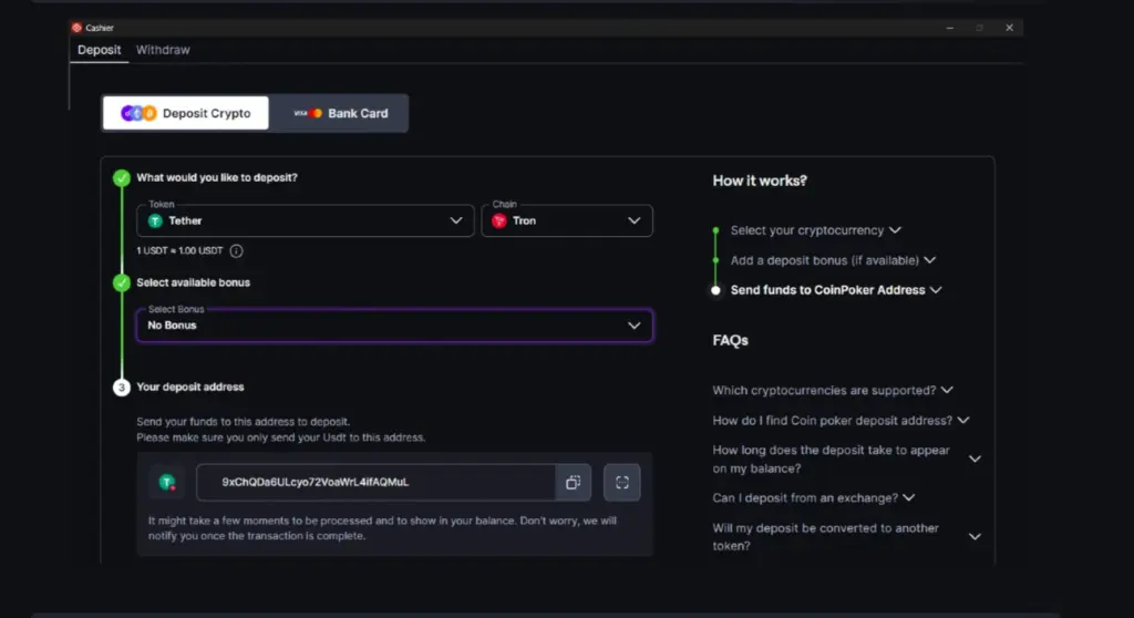 Coinpoker Deposit