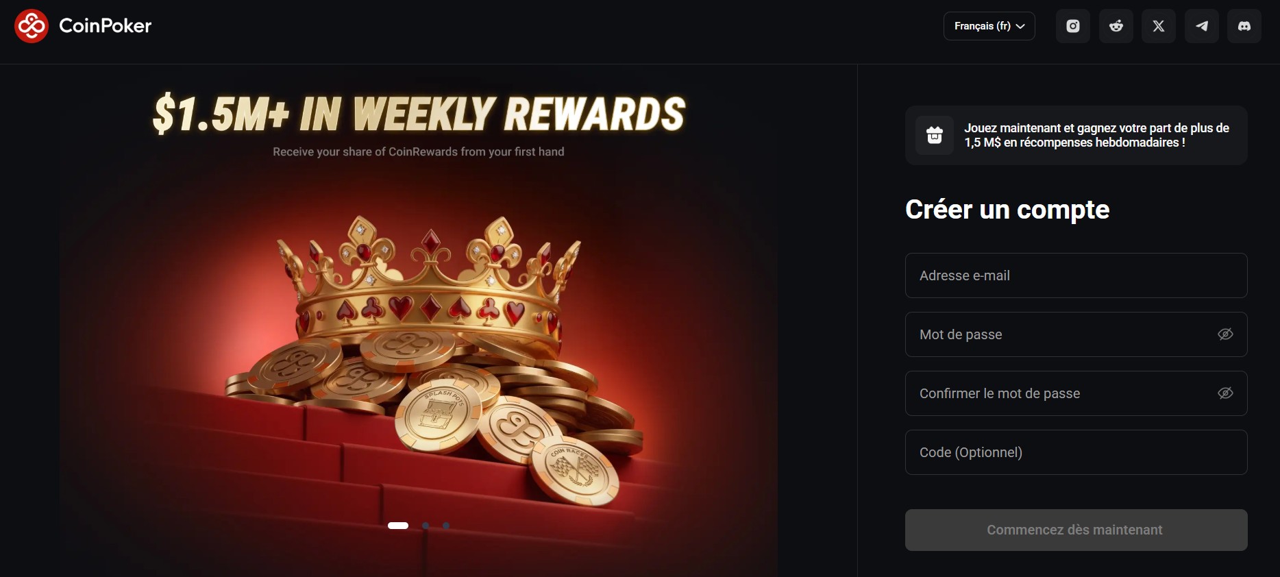 Inscription coinpoker