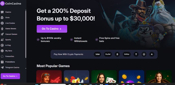 coincasino gyors kifizetésű