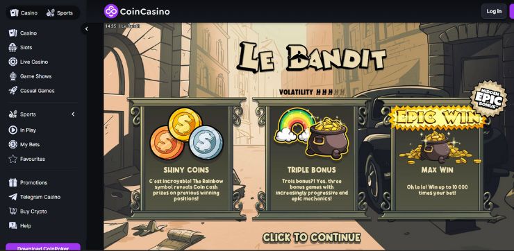 coincasino lb le bandit