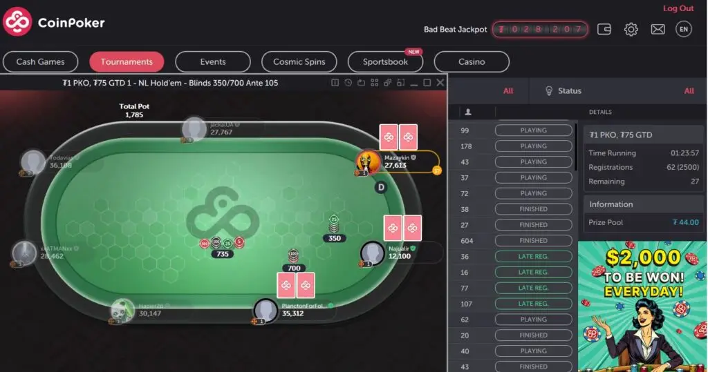coinpoker online poker oldal