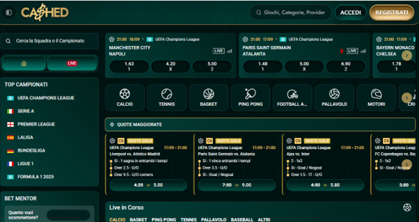 Cashed scommesse non AAMS