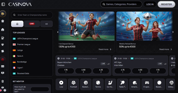 Casinova pagina scommesse
