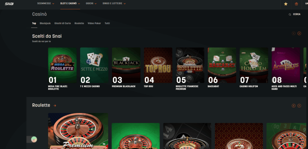 piattaforma snai casino