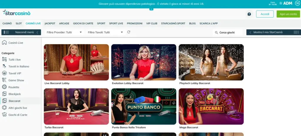 StarCasinò baccarat casino