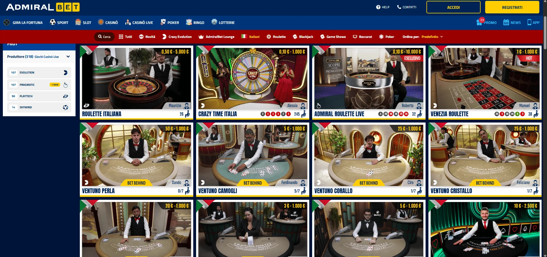 migliori casino online con tavoli in italiano