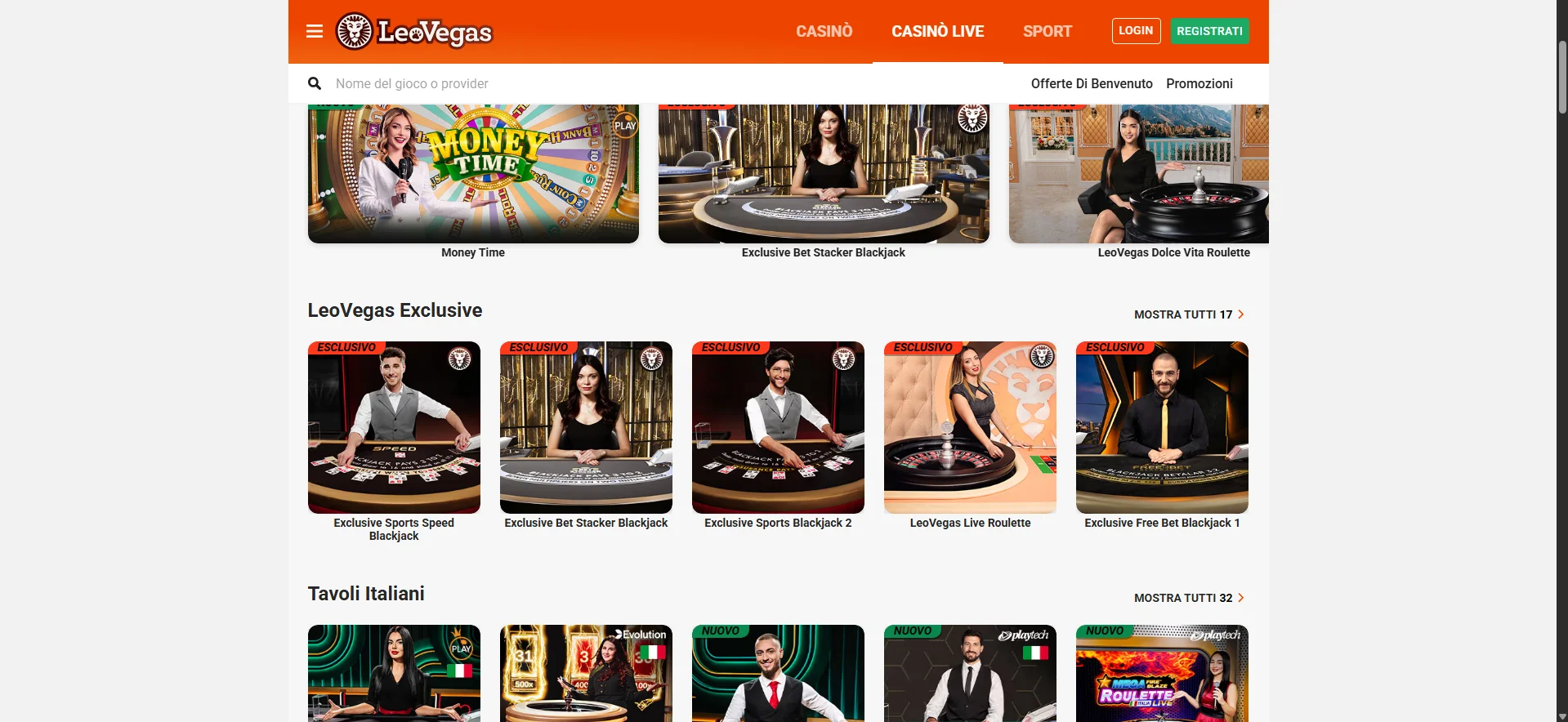 migliori casino live LeoVegas