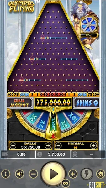 Betsoft社のOlympus Plinko